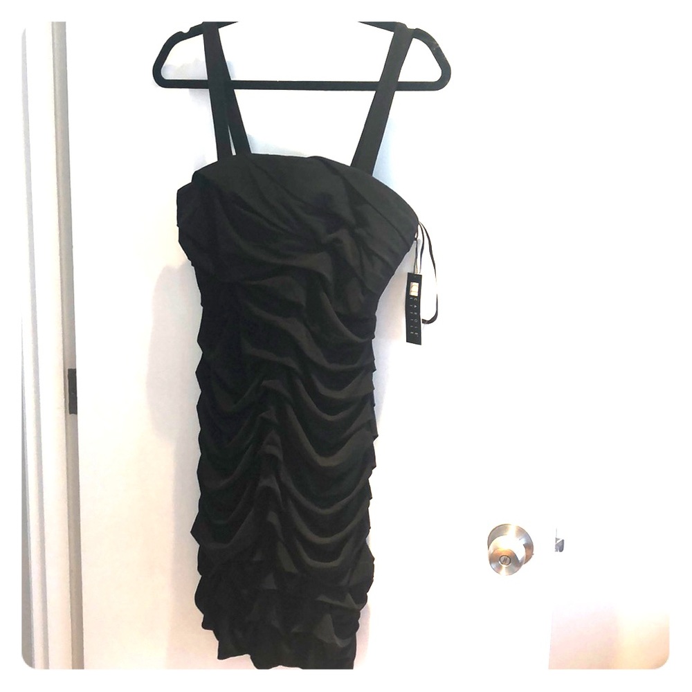 Black rouched cocktail dress